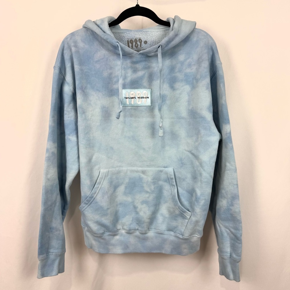 Taylor Swift 1989 Taylor's Version Blue Tie Dye Hoodie sz S Tour Official Merch